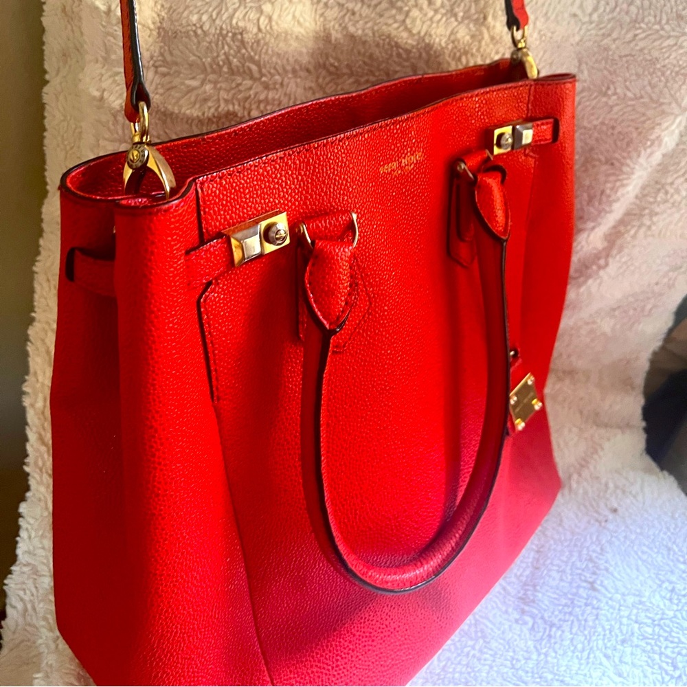 Henri Bendel Leather Tote, Red